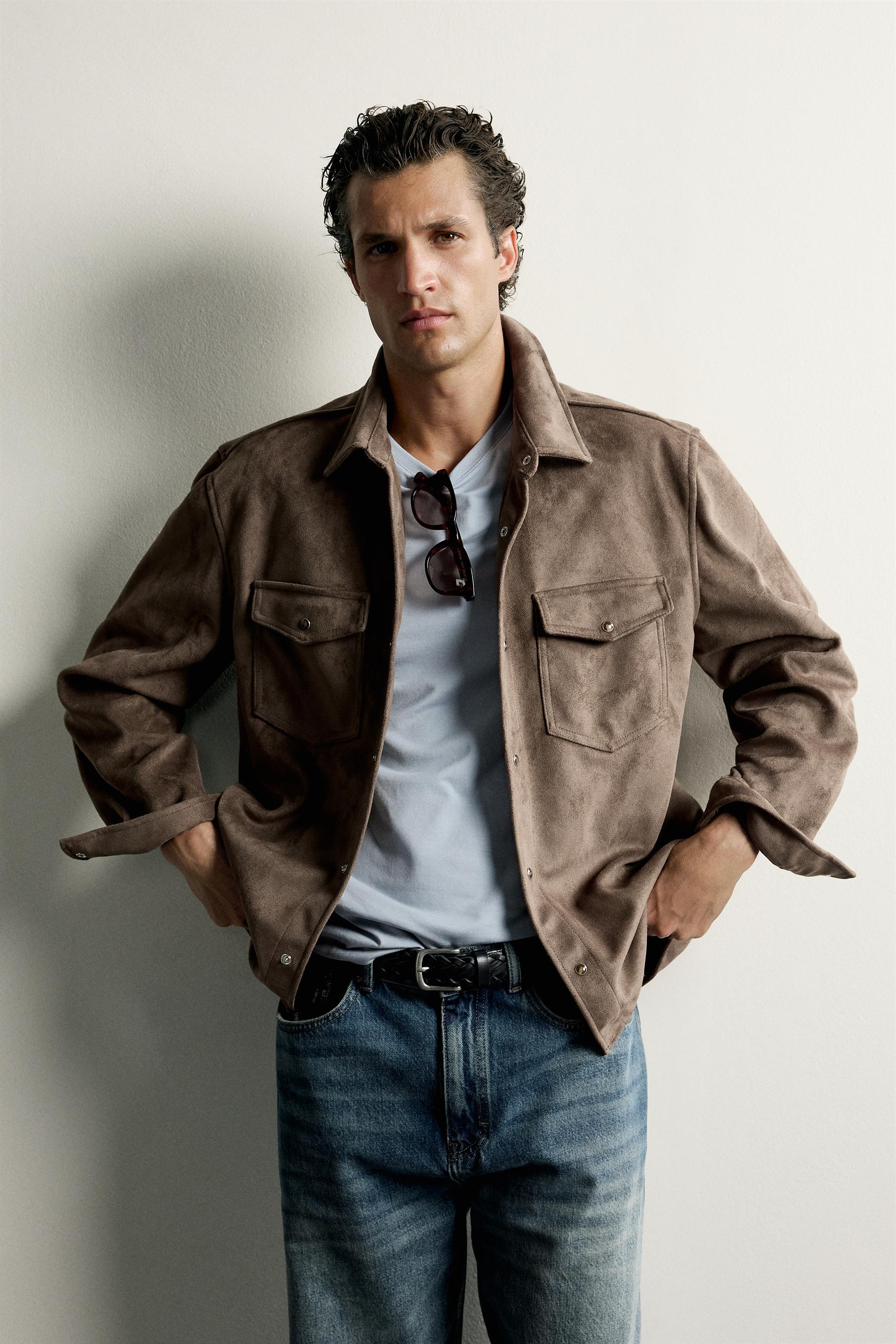 FAUX SUEDE OVERSHIRT